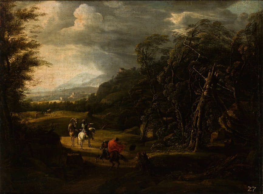 Wilhelm von Bemmel - Landscape with Horsemen