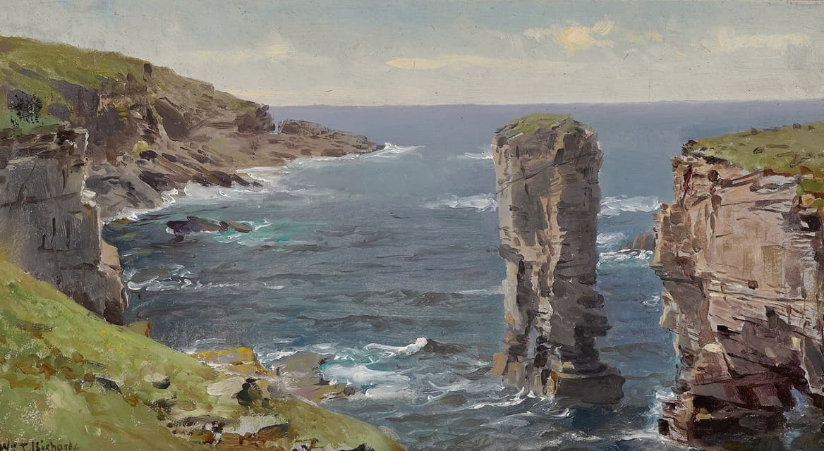 William Trost Richards - British Coastal View (Coast of Cornwall)