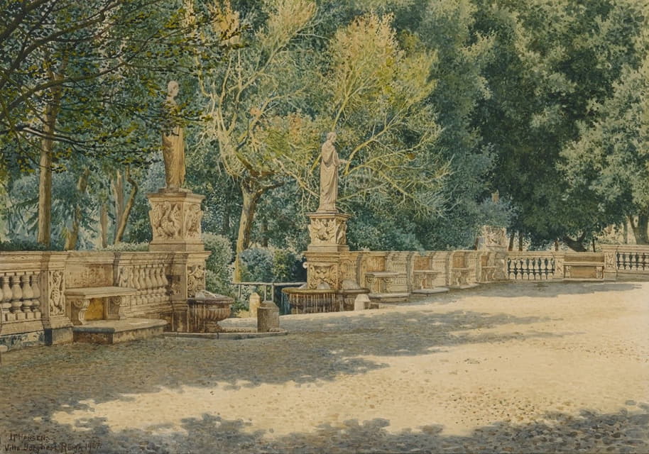 罗马博格斯别墅花园中的露台