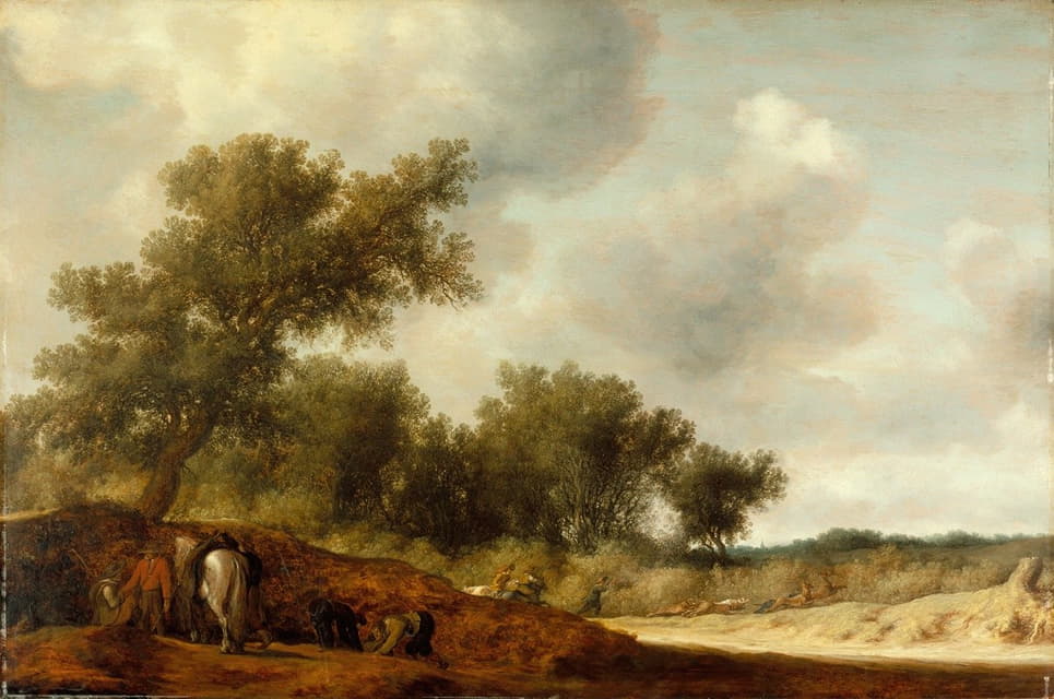 Salomon van Ruysdael - Landscape with Deer Hunters
