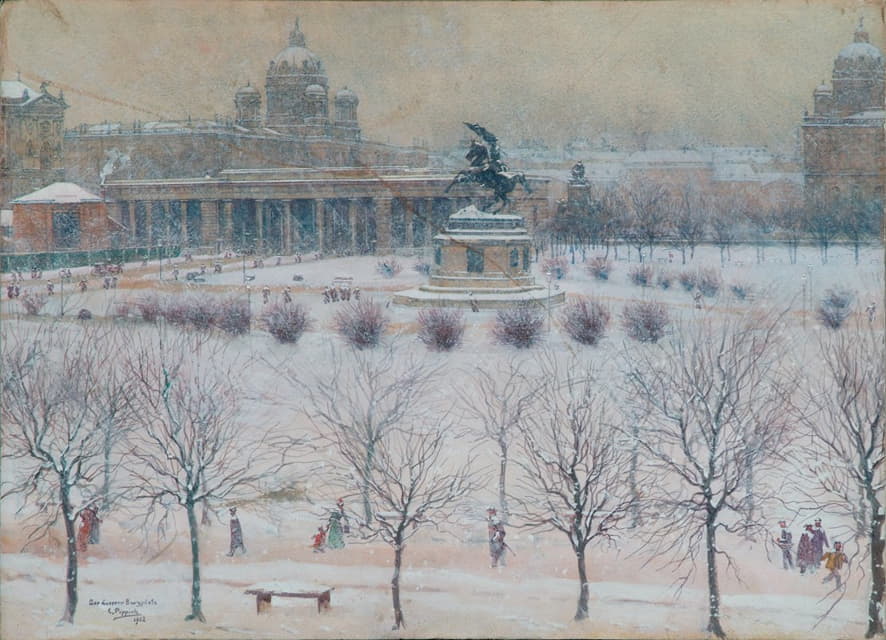 冬季的维也纳外城堡广场
