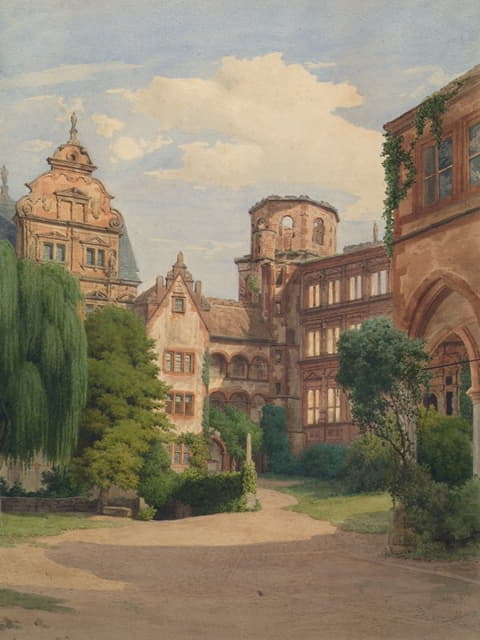 Franz Heinrich - Ansicht des Schlosses Heidelberg