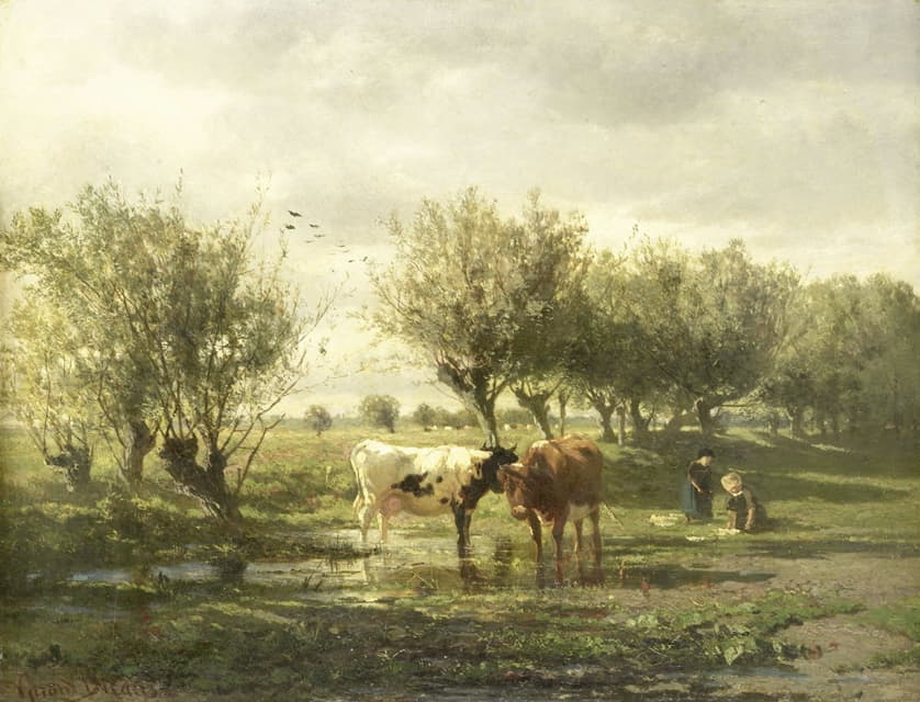 Gerard Bilders - Cows at a pond