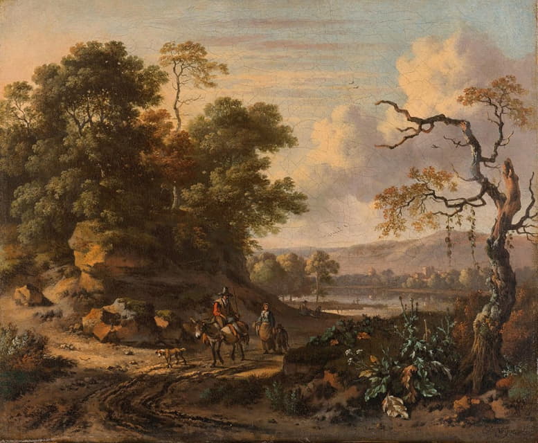 Jan Wijnants - Landscape with a Man Riding a Donkey