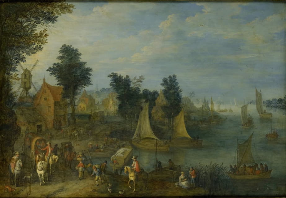 Joseph van Bredael - Village on the Bank of a River