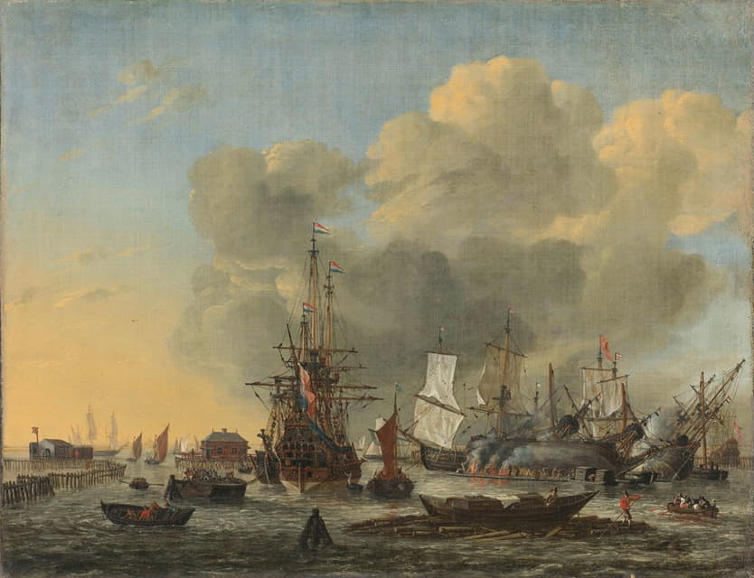 Reinier Nooms - The Caulking of Ships at the Bothuisje on Het IJ in Amsterdam