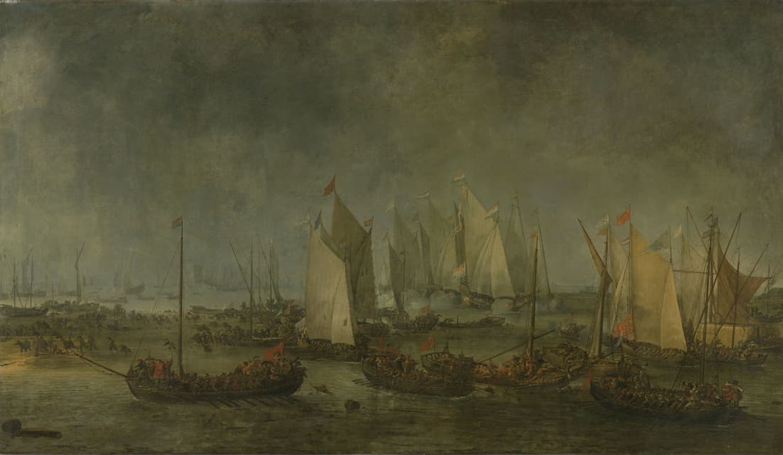 Simon de Vlieger - The Battle on the Slaak between the Dutch and Spanish Fleets during the Night of 12-13 September 1631