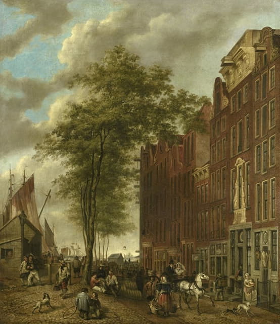 Willem Pieter Hoevenaar - The Slijpsteenmarkt (Whetstone Market), Amsterdam
