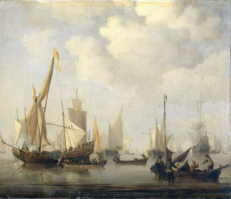 Willem van de Velde the Younger - A Calm at Sea