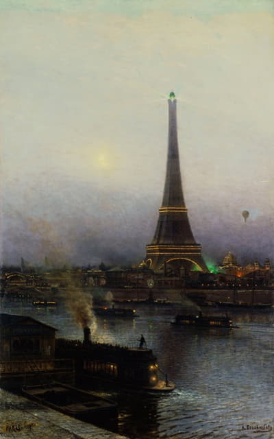 Alexey Petrovich Bogolyubov - La tour Eiffel, la nuit