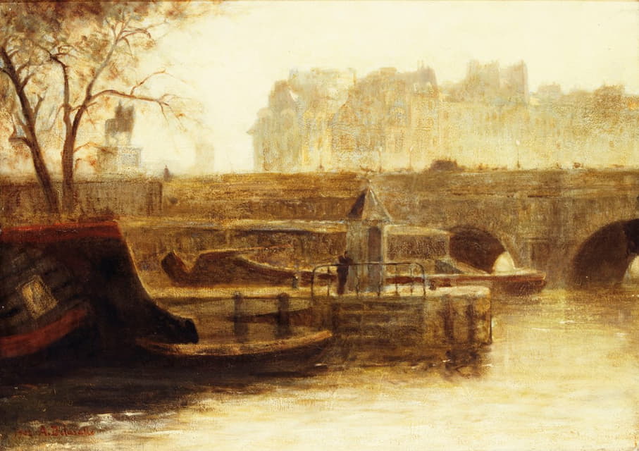 Angèle Delasalle - Le Pont-Neuf et l’île de la Cité, vus du quai Conti