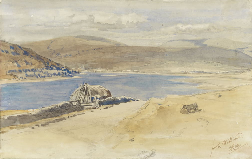 Charles Rochussen - Gezicht op het Loch Linnhe bij Fort William, Schotland