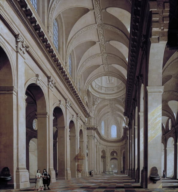 圣苏尔皮斯教堂内部的理想化景观