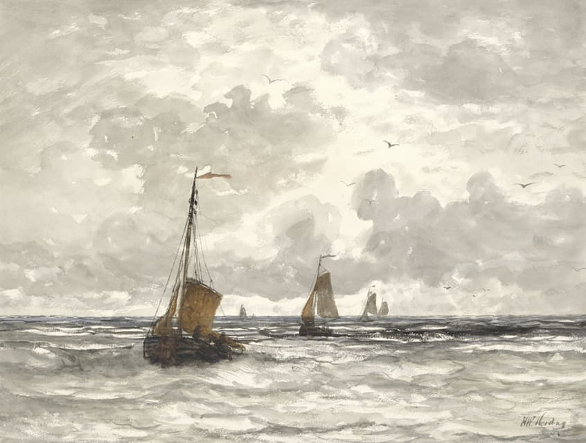 Hendrik Willem Mesdag - Fishing Boats on the Breakers