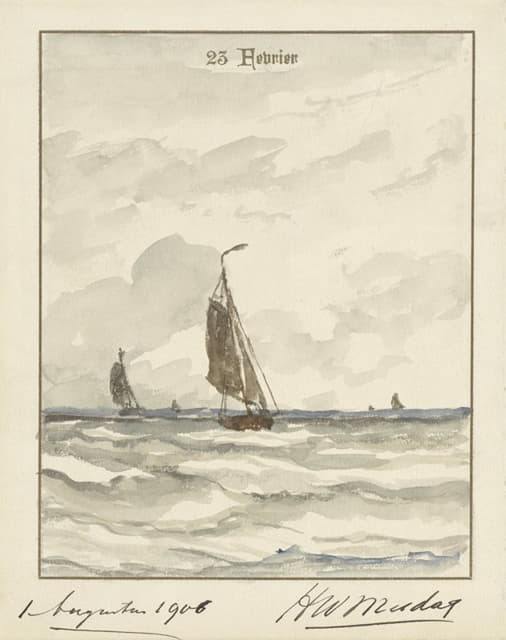 Hendrik Willem Mesdag - Zee met pinken