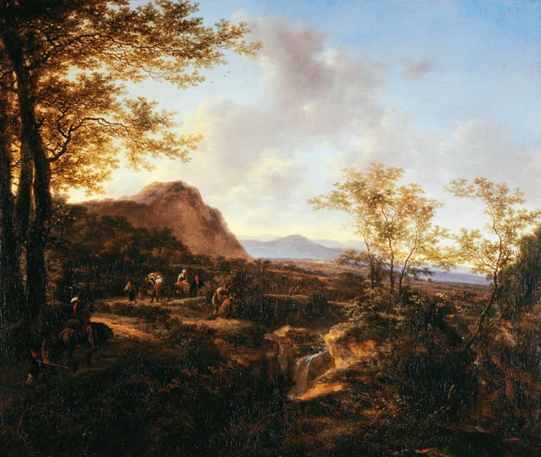 Jan Both - Landscape with travelers