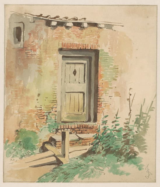 Jan Striening - Buitendeur aan een boerenwoning