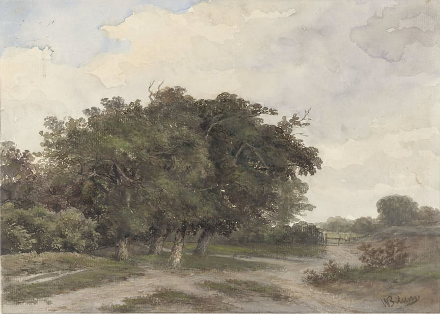 Johannes Warnardus Bilders - Landschap met bomen
