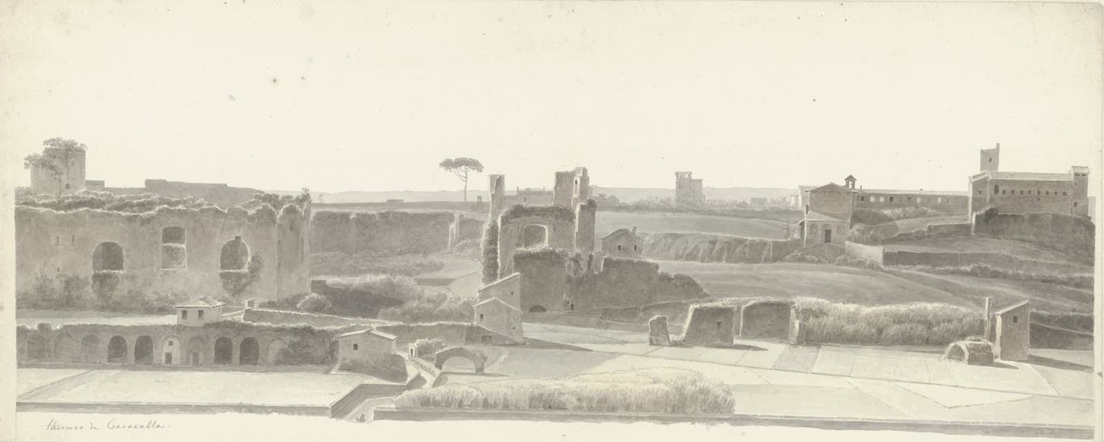 罗马马泰别墅的卡拉卡拉浴场和三座首府
