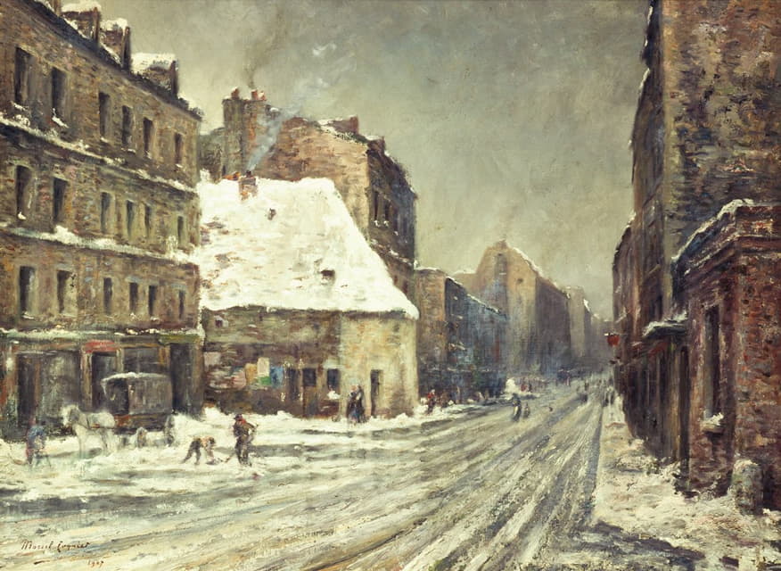 Marcel Cogniet - La Rue du Mont-Cenis, effet de neige