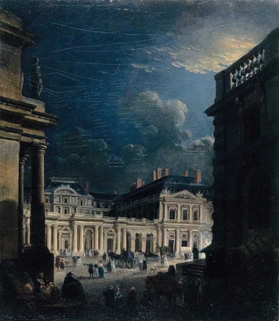Pierre-Antoine Demachy - La Place du Palais-Royal, au clair de lune