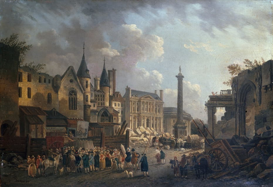 Pierre-Antoine Demachy - Spectacle forain dans un carrefour imaginaire de Paris