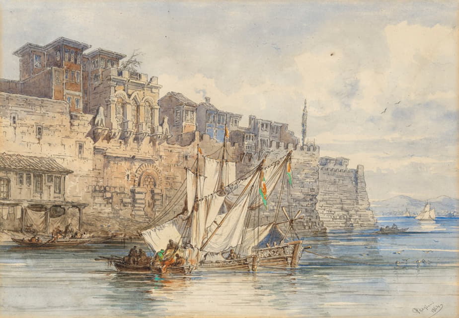 Amadeo Preziosi - The Palace of Boukoleon on the shore of the Sea of Marmara