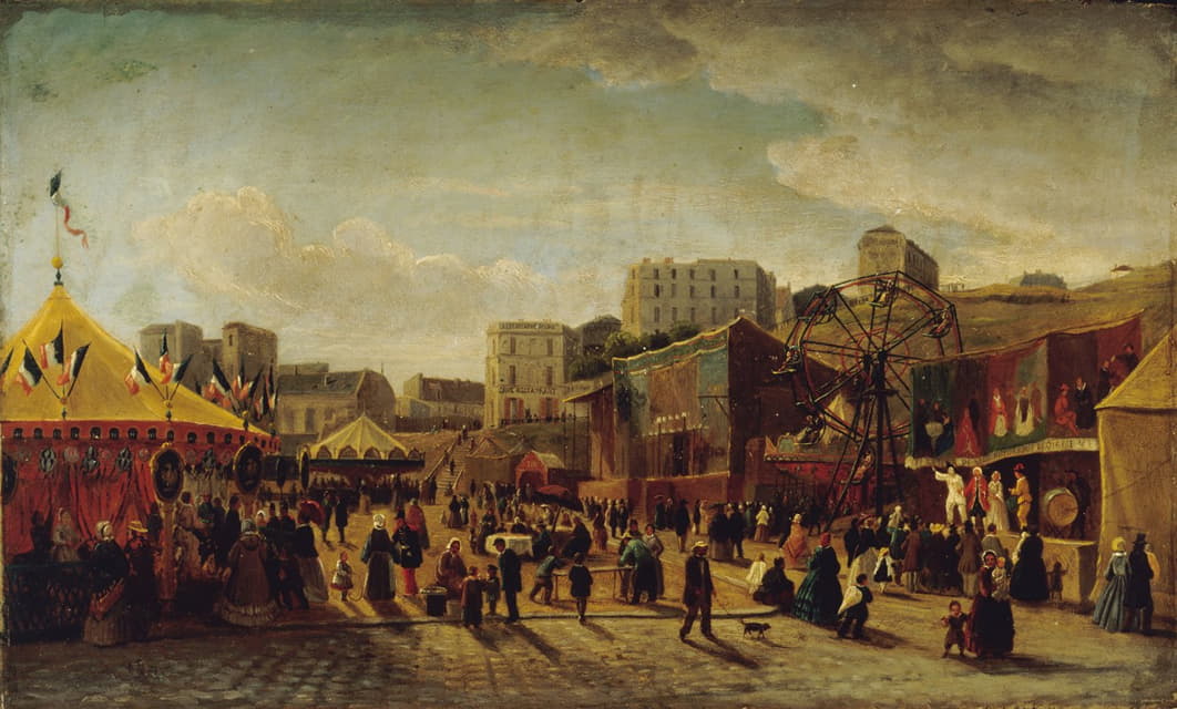 Edouard Hubert - Fête foraine, place Saint-Pierre, à Montmartre, en 1861