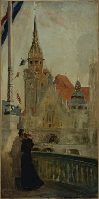 Edouard Zawiski - Le Pavillon de l’Allemagne à l’Exposition Universelle de 1900.