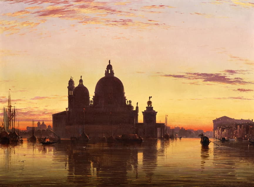 Edward William Cooke - Venice, Santa Maria della Salute at Sunset