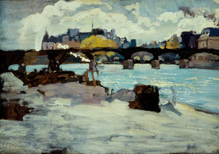 Emile Antoine Guillier - Le Pont des Arts et la pointe de l’île de la Cité