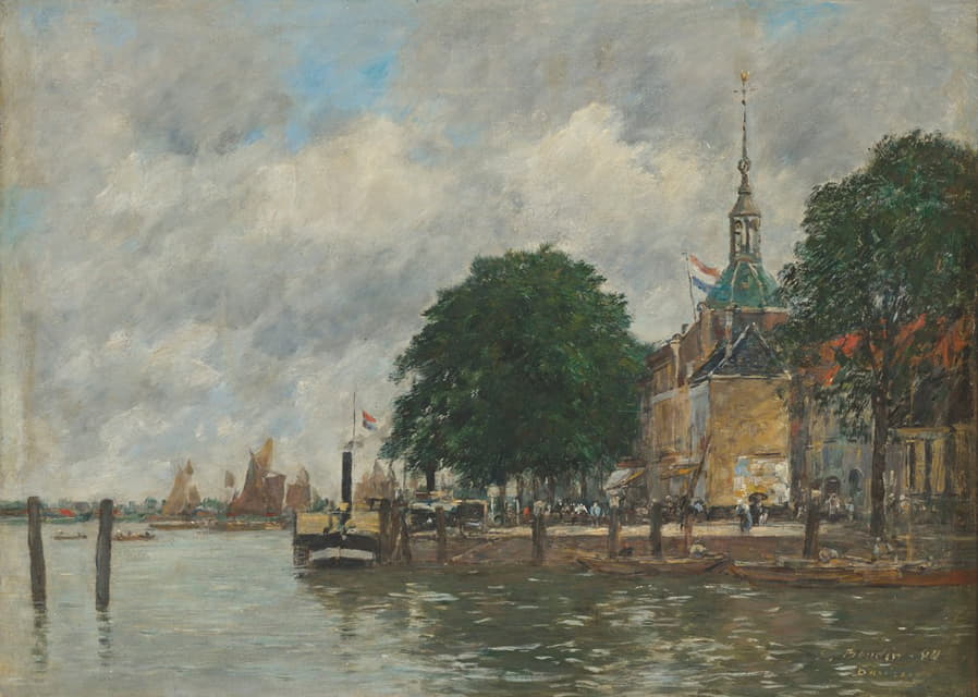 Eugène Boudin - Dordrecht. Un quai du port