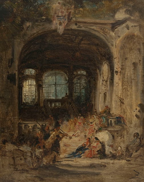 Félix Ziem - Fête dans un palais à Naples