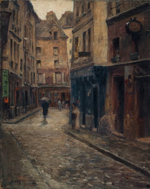 Fernand Maillaud - La rue de Lanneau. Effet de pluie