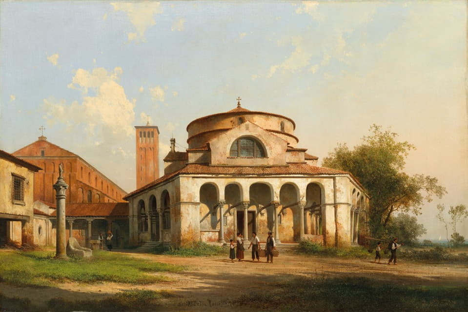 Giuseppe Canella - The Basilica of Torcello and Santa Fosca, Torcello, Venice