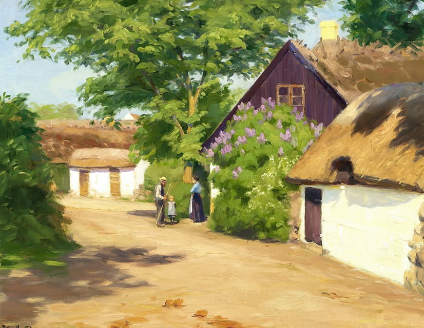 Hans Andersen Brendekilde - Sommerdag i landsbyen