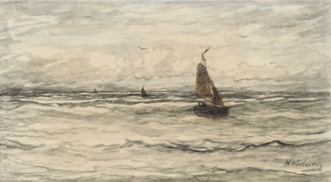 Hendrik Willem Mesdag - Bomschuiten op zee