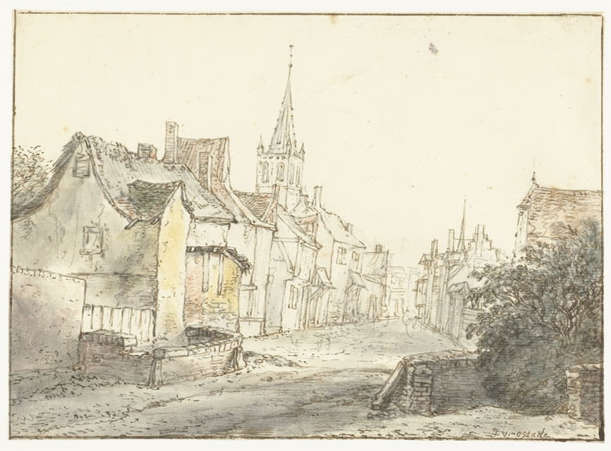 Isaac van Ostade - A Street in a Village or Town