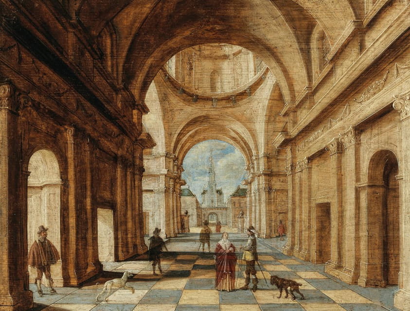 Jan Juriaensz. van Baden - A classical interior with elegant figures