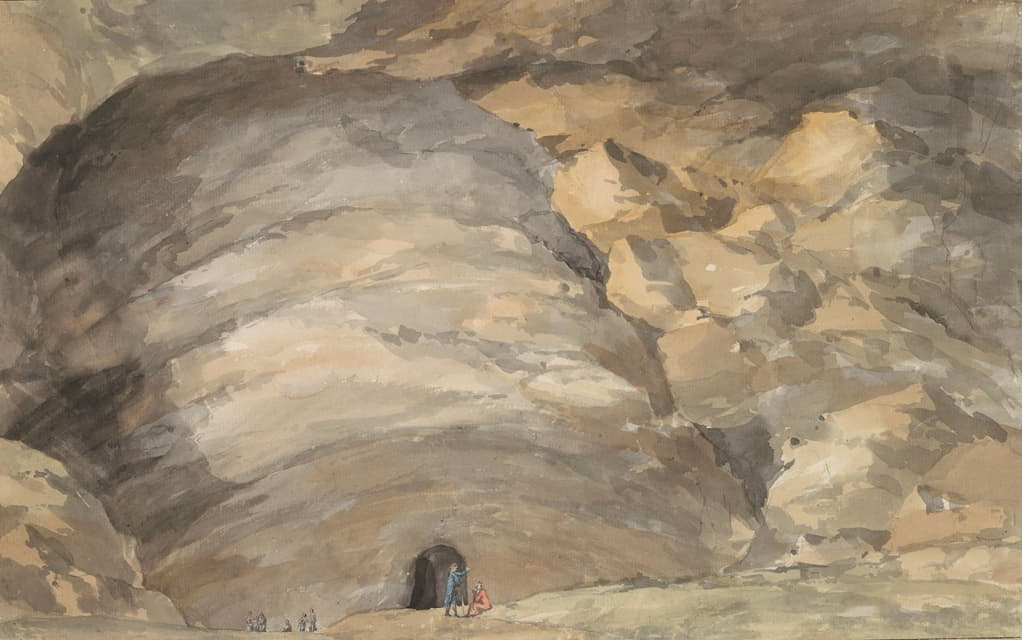 Abraham-Louis-Rodolphe Ducros - Exterieur van grot Santa Maria Capella