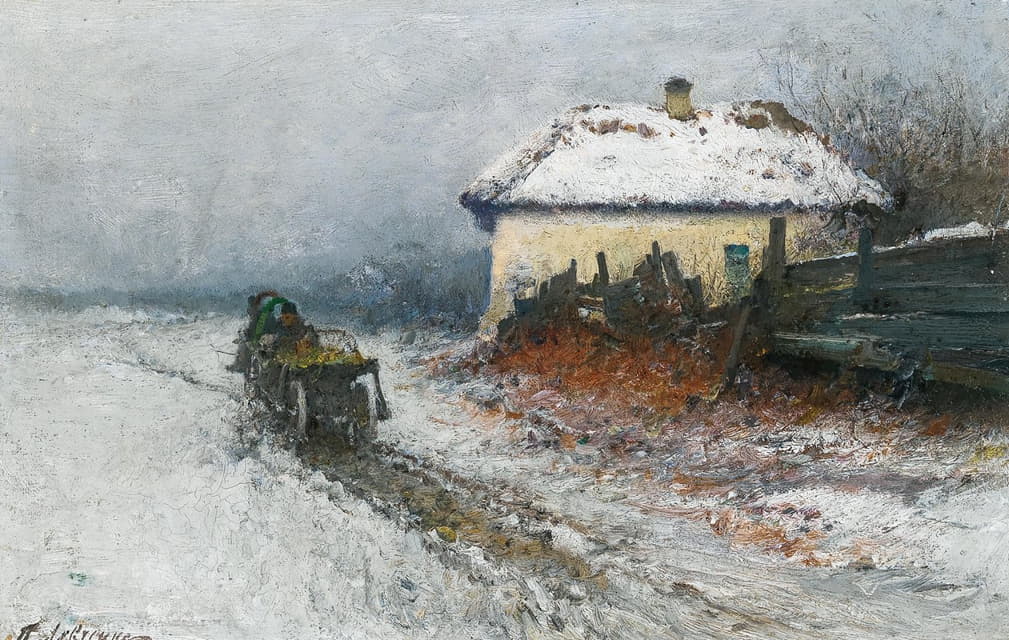 Petr Alekseevich Levchenko - On the way home in a Winter Landscape