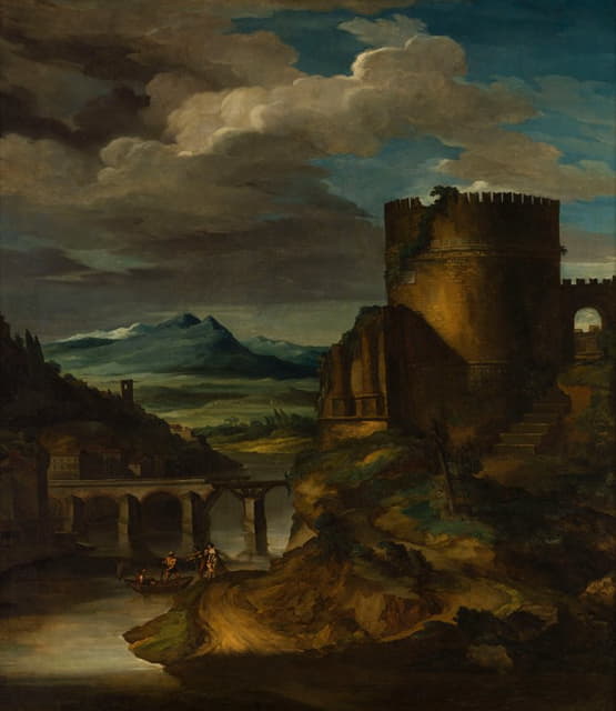 Théodore Géricault - Paysage italien au tombeau