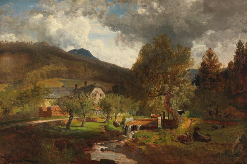 Anton Hlavacek - Scene of the Prein near Reichenau