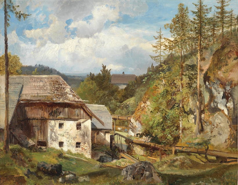 Emil Jakob Schindler - Die Mühle im Wald