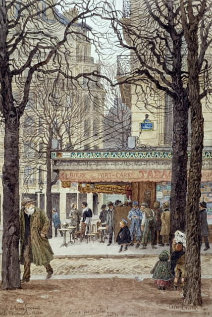 加森迪街和缅因大道（巴黎第十一大道）的拐角处。