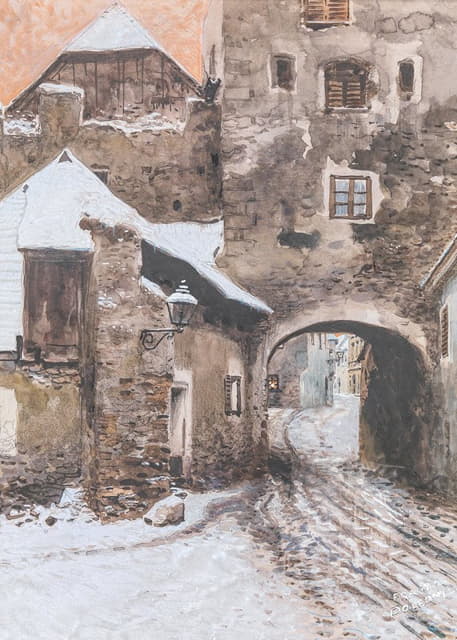 Franz Poledne - Kremser Tor in Dürnstein im Winter