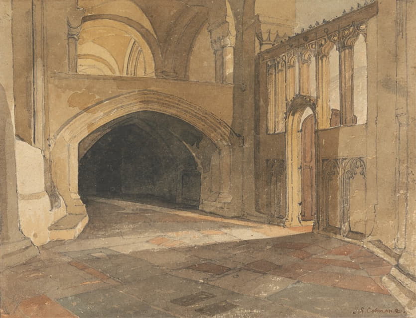 John Sell Cotman - Norwich Cathedral; Entrance to Jesus Chapel