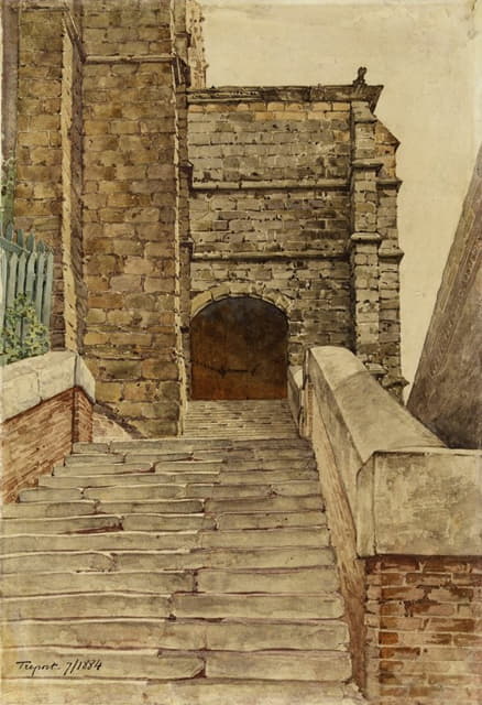 Louis Bonnier - Etude d’escalier au Tréport