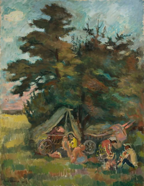 吉普赛人在树下的营地