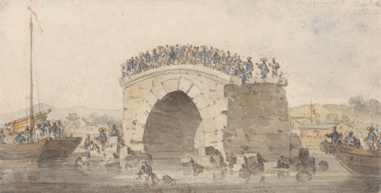 William Alexander - Remains of a Bridge at San-Sien-Wey on the Pei-Ho near Tong-Tcheou, August 15, 1793
